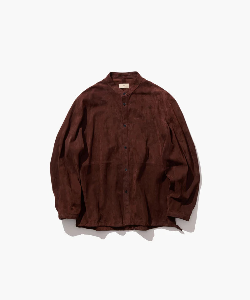 ATON 26AW LAMB SUEDE | BAND COLLAR SHIRT